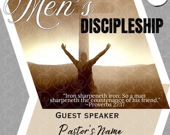 Plantilla digital de volante del ministerio de hombres religiosos