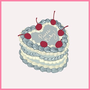 Pisces Baby Cake PNG, Pisces png, Pisces Geburtstagskuchen png, Astrologie png, Sternzeichen svg, Süßer Kuchen svg, Ästhetischer kuchen svg, Für Sublimation
