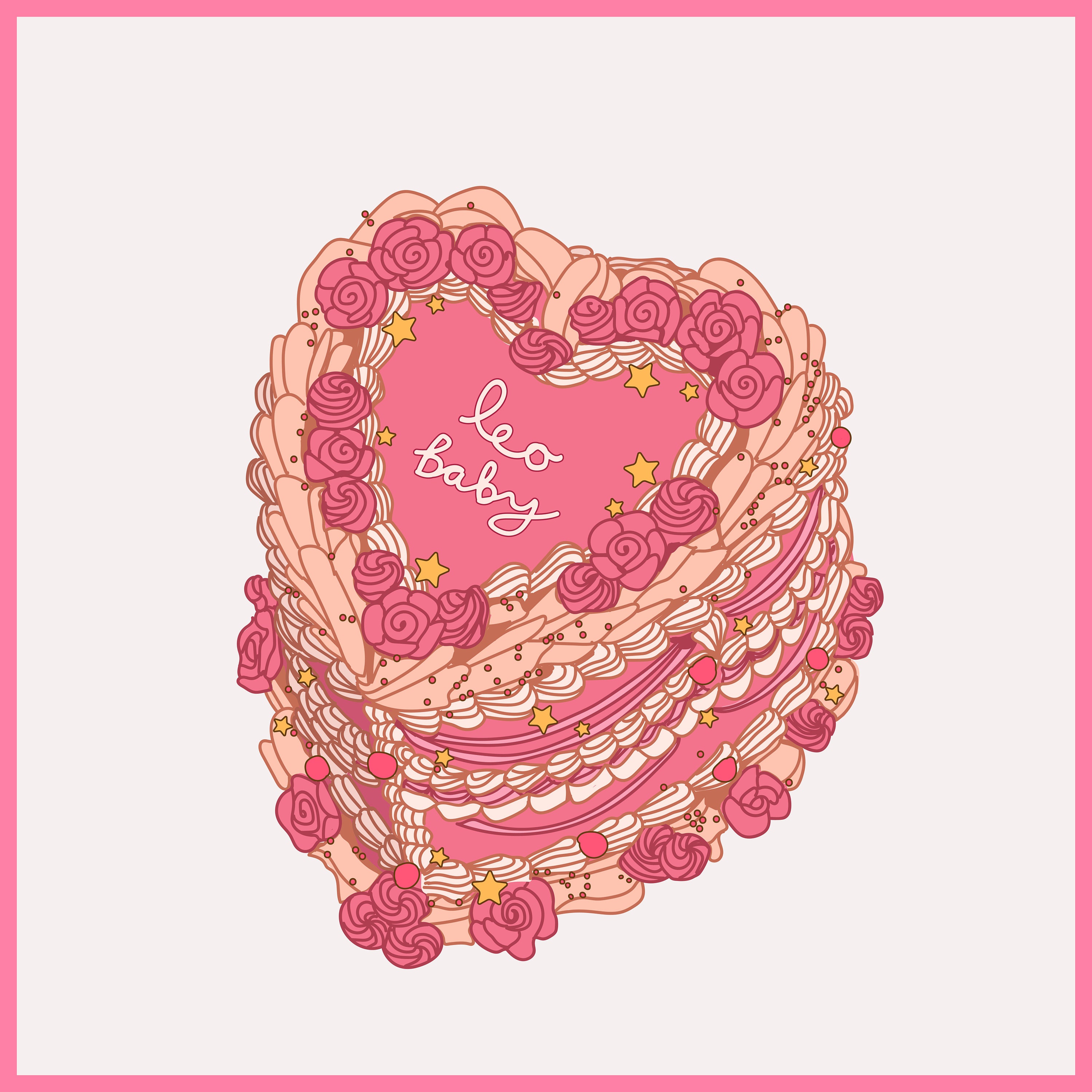 Leo Baby Cake PNG, Pisces png, Leo Birthday Cake png, Astrology png, Zodiac svg, Cute Cake svg, Aesthetic cake svg, For Sublimation