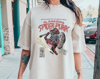 Retro Spider-Punk Shirt, Spider-Man Across the Spider-Verse Graphic Tee