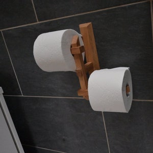 Holz Toilettenpapierhalter aus Eiche Massiv| Home Decor Wohnidee Custom Boho Nordisch Minimalistisch Klopapierhalter Handgemacht Geschenk