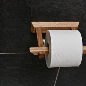 Porta carta igienica in legno di rovere massiccio| Home Decor Living Idea Custom Boho Nordic Minimalista | Regalo fatto a mano porta carta igienica