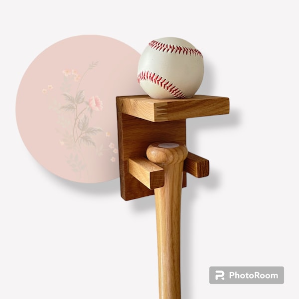 Holz Baseballschläger Halter Fledermaus| Home Sports Decor Custom Minimalistisch | Halterung Baseball Wandmontage Handgemacht Geschenk