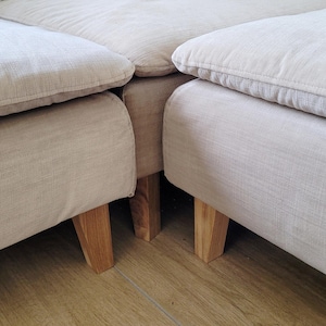 Möbelfüße Holzfüße aus Massivholz Eiche | Boho Home Nordisch Minimalistisch Wohndeko | Eckige Holzbeine für Schrank Sofa echte Handarbeit