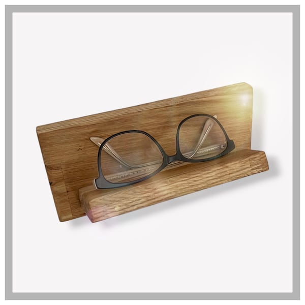 Holz Brillenhalter Brillenregal aus Eiche Massiv | Home Decor Custom Boho Nordisch Minimalistisch | Regal für Brille Handgemacht Geschenk