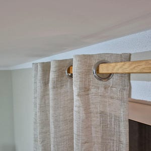 Gardinstång i trä, ek/bok, 120-280 cm, fyrkantig | Heminredning, Vardagsidé, Anpassad Boho Nordisk Minimalistisk | Handgjord gardinhållare