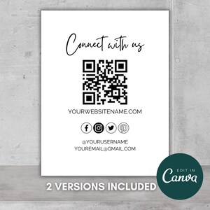 Lets Connect Sign, Small Business Connect With Us Sign Template, Follow ...