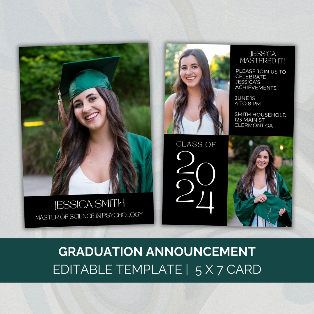 Masters Graduation Invitation Template, Mastered It Graduation Party Masters Graduation Invitation Template, Mastered It Graduation Party