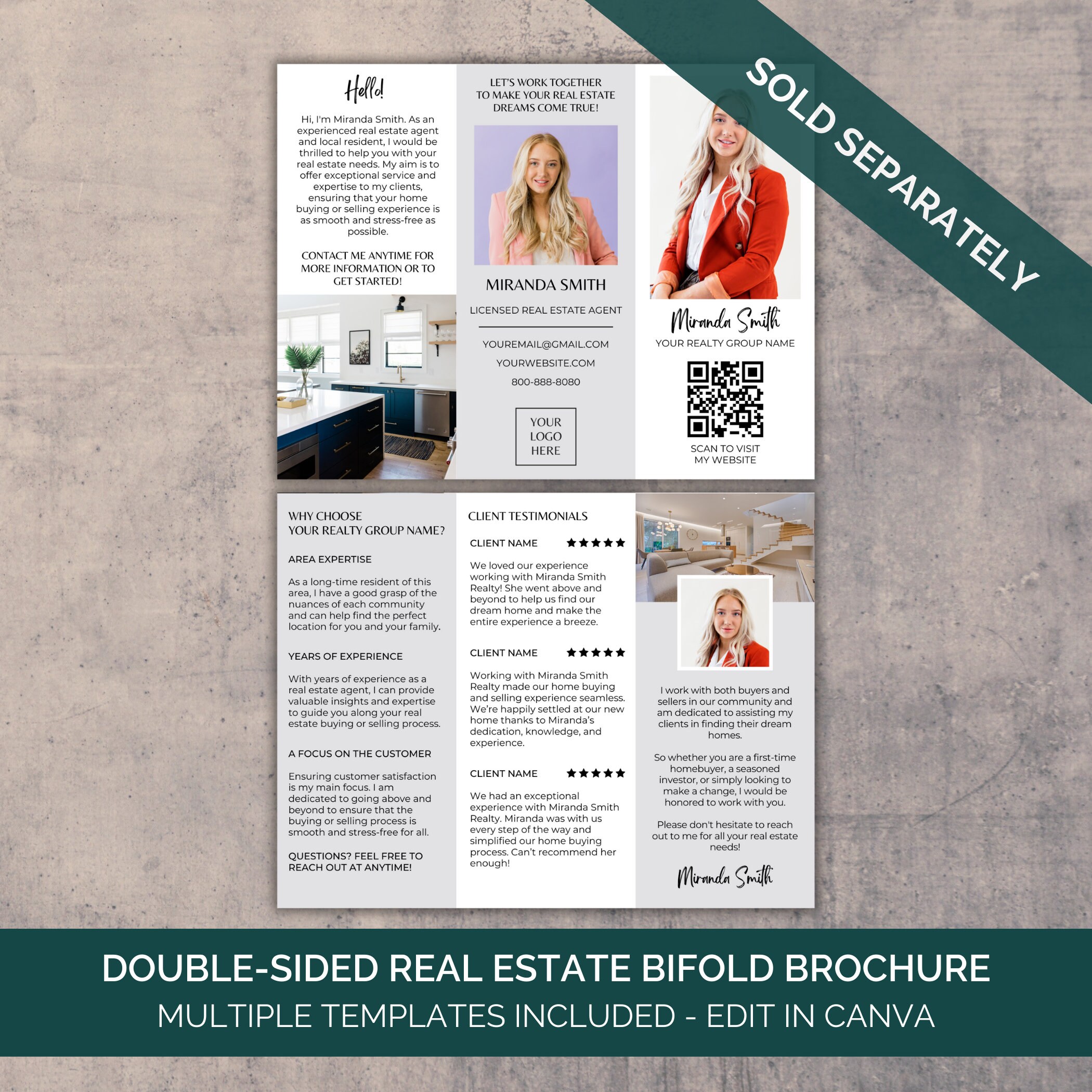 Luxury Real Estate Brochure Canva Template 4 Page, Real Estate Property ...