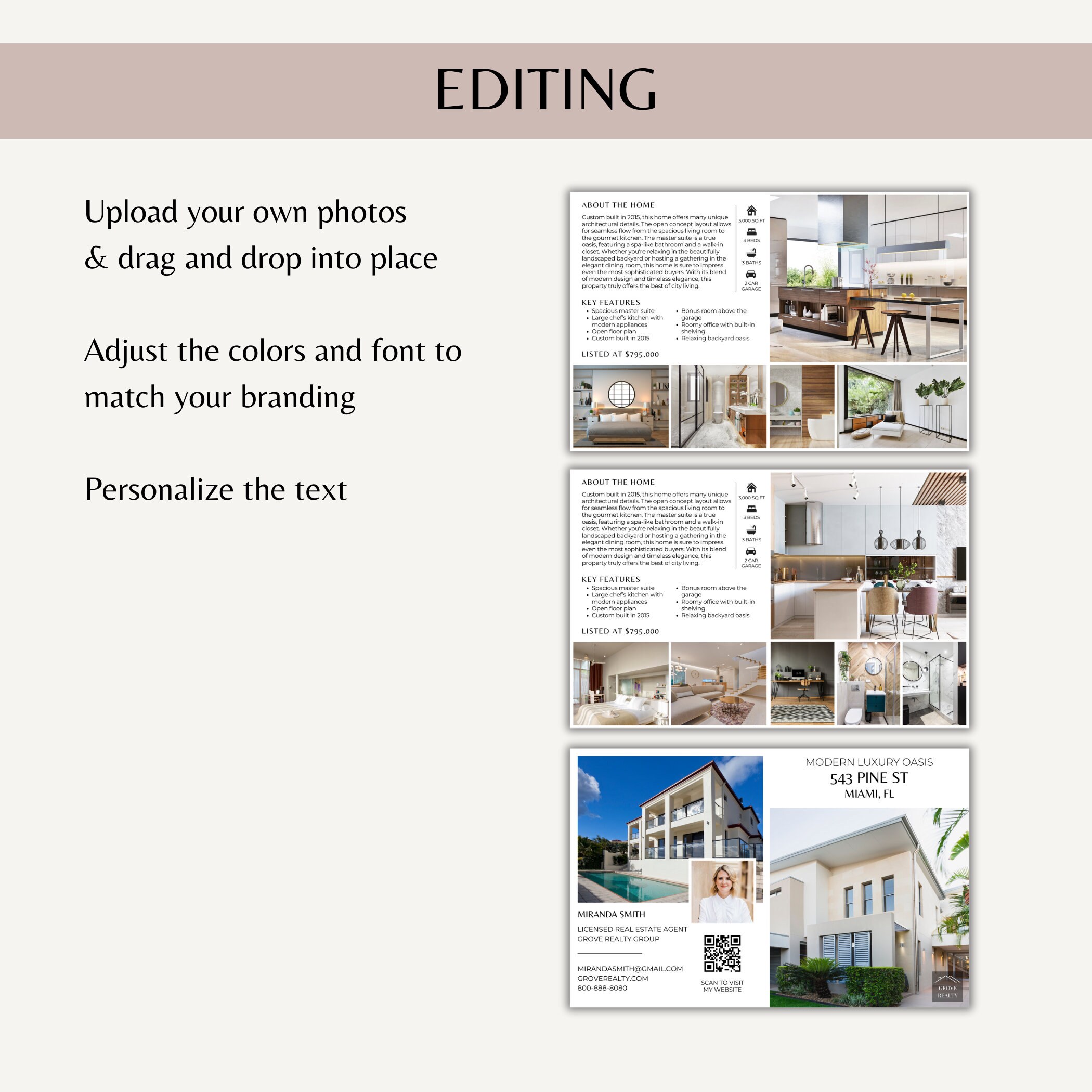 Luxury Real Estate Brochure Canva Template 4 Page, Real Estate Property ...