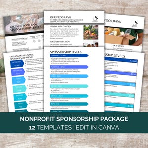 Sponsorship Levels Template, Nonprofit Sponsor Level Flyer, Nonprofit Event Sponsorship Package, Donation Flyer Level Canva Templates PTO