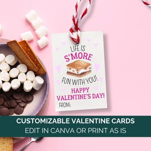 Smore Valentine Tag, S&#39;more Valentinstag Karte, Smores Valentines Für Kinder, Smore Valentine Topper Canva