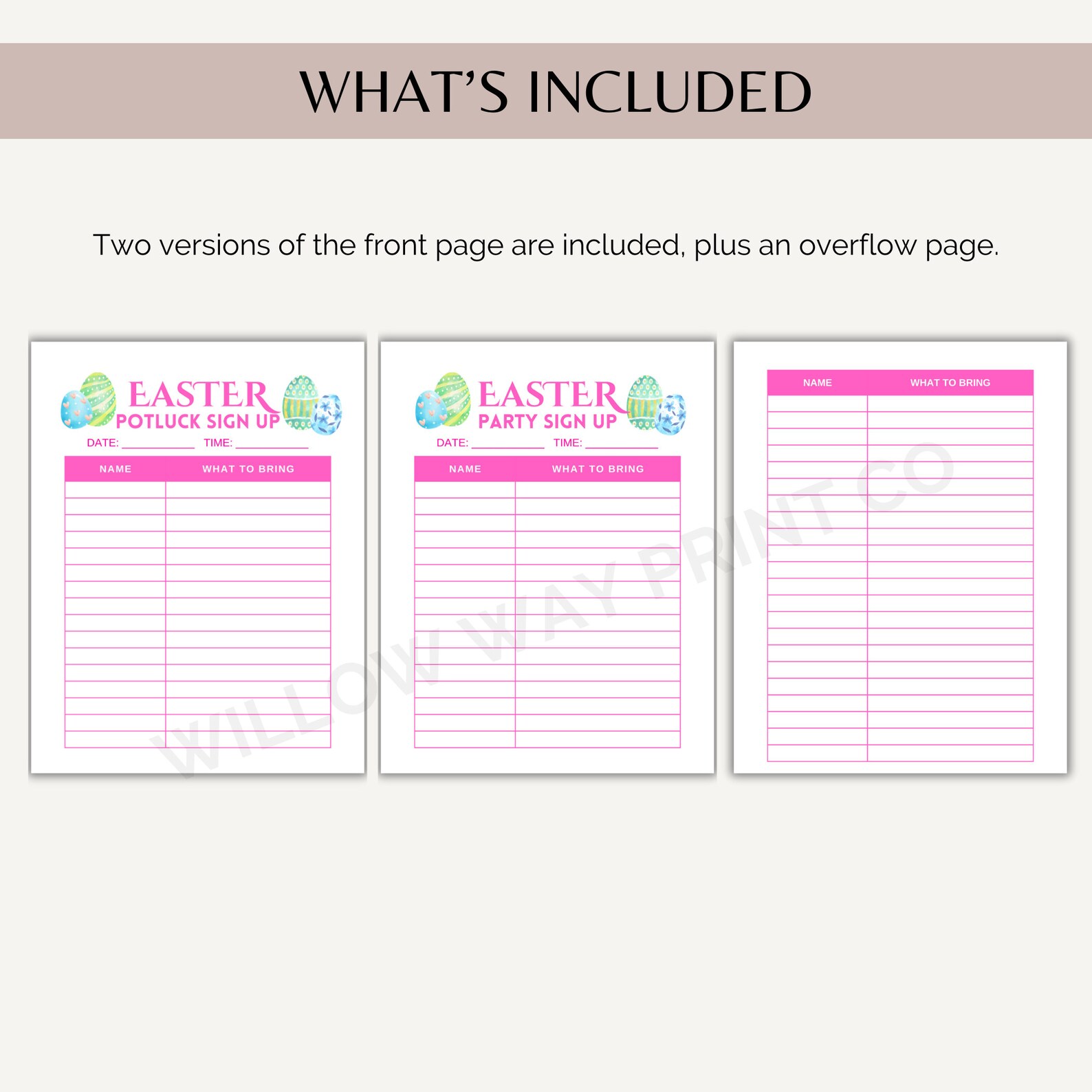 Easter Sign up Sheet Printable - Il 1588xN.5763887366 Pjsd