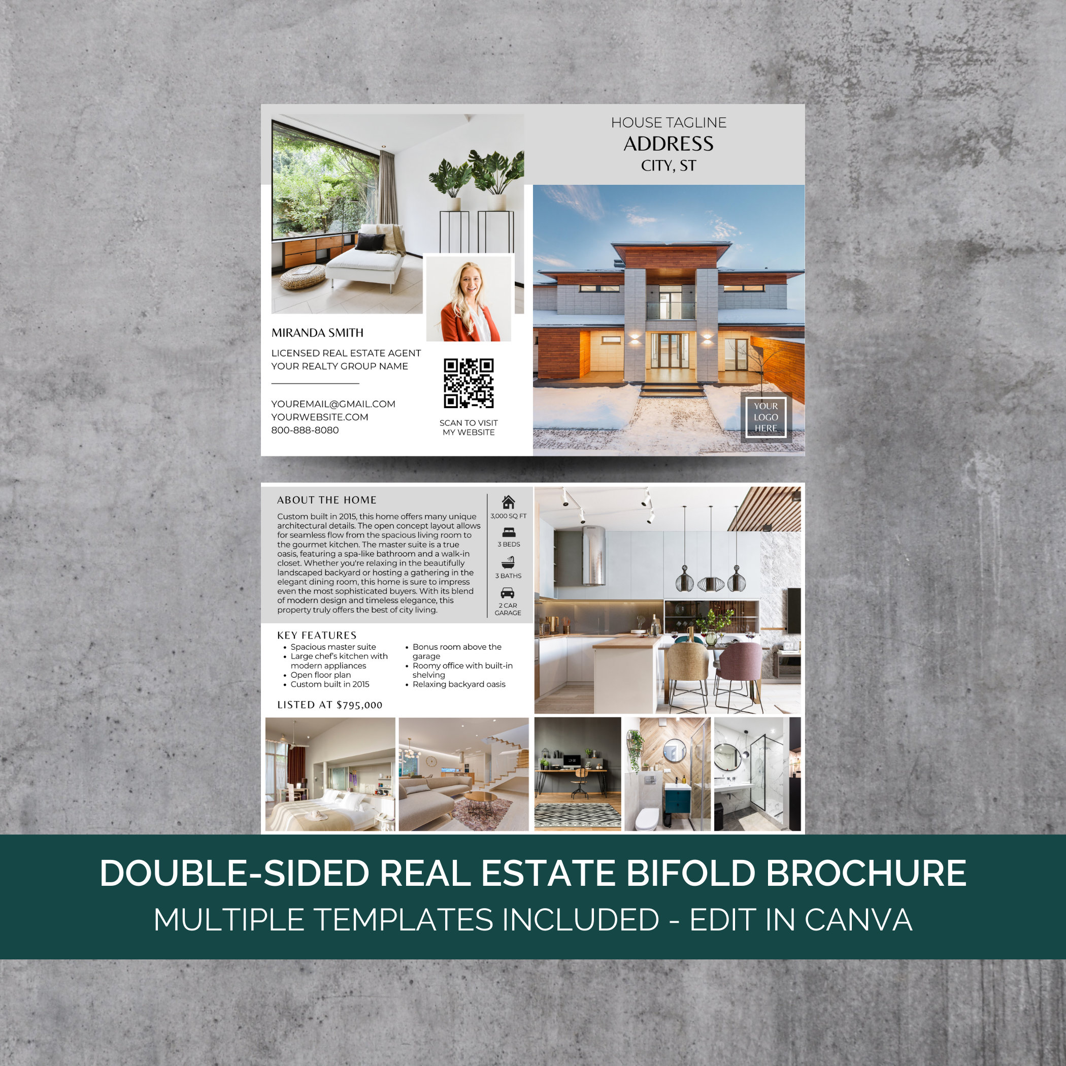 Real Estate Property Brochure Feature List Canva Template 4 Page ...