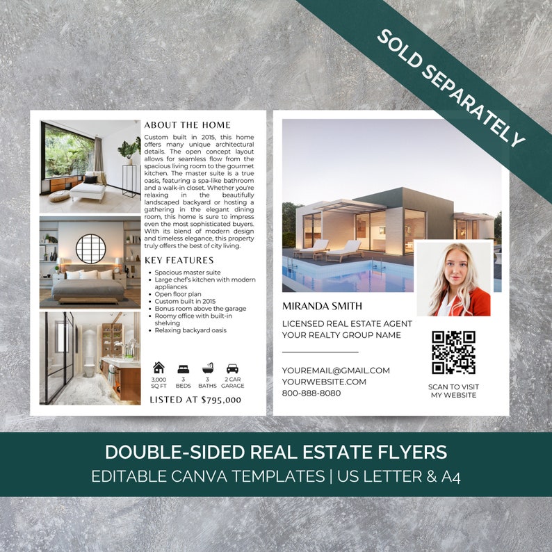 Luxury Real Estate Brochure Canva Template 4 Page, Real Estate Property ...