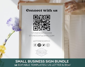 Small Business Craft Show Bundle, Craft Fair Price List, Scan To Pay Stand Canva Template, Price List For Farmers Market