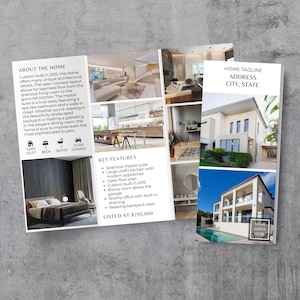 Plantilla de Canva para folleto de propiedades inmobiliarias, folleto tríptico inmobiliario, folleto de propiedades inmobiliarias de lujo