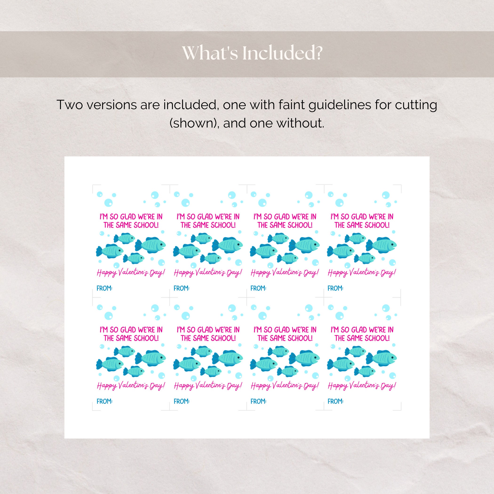 Goldfish Valentine Printable, Valentine Tags for Kids Goldfish ...