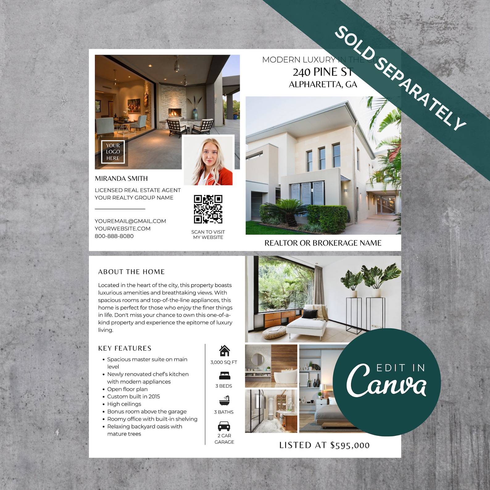 Real Estate Property Brochure Feature List Canva Template 4 Page ...