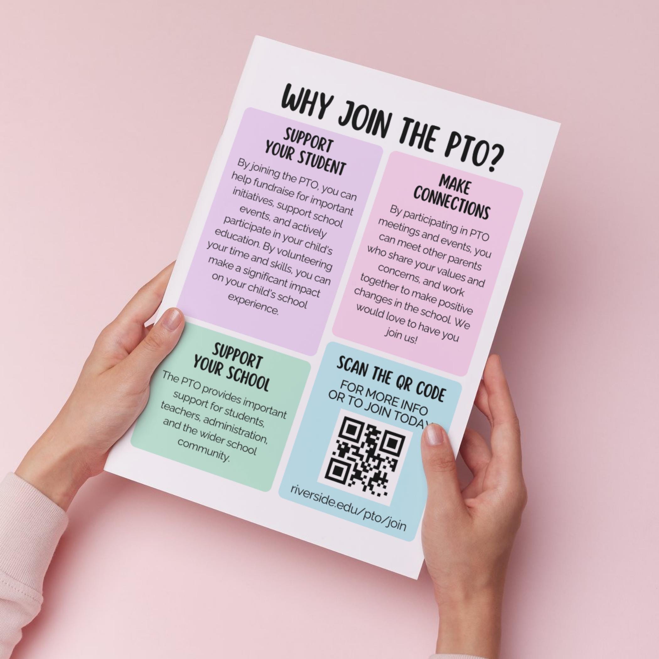 Join Pto Sign Why Join the PTO Flyer Canva Template, PTO Membership Form, Membership ...