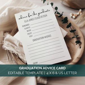 Cartes de vœux pour un diplômé, Carte de vœux pour un diplômé de l'université, Décoration de fête de remise des diplômes Paroles de sagesse, Modèle sur toile Diplômé du secondaire