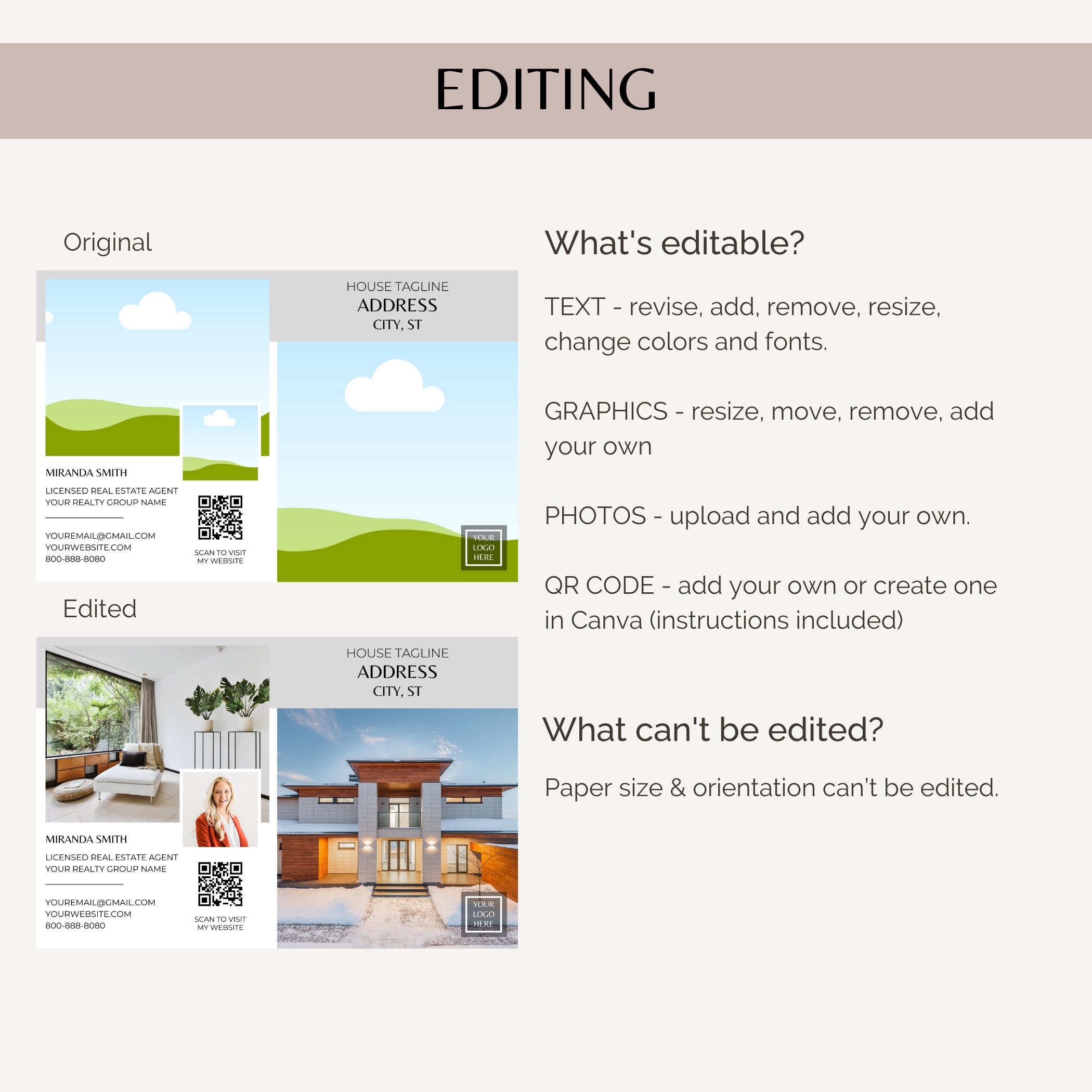 Real Estate Property Brochure Feature List Canva Template 4 Page ...