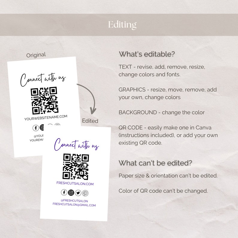 Lets Connect Sign, Small Business Connect With Us Sign Template, Follow ...