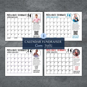 Dance Team Fundraiser Editable, Pick A Date To Donate Calendar For Dance Fundraiser, Fundraising Calendar Canva Template, Sponsor My Season