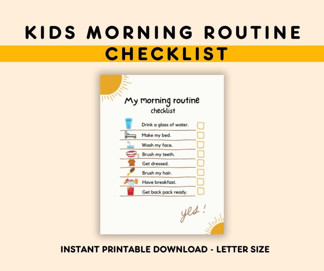 Morning Routine Chart for Kids to Do Chart for Kids Printable Kid ...