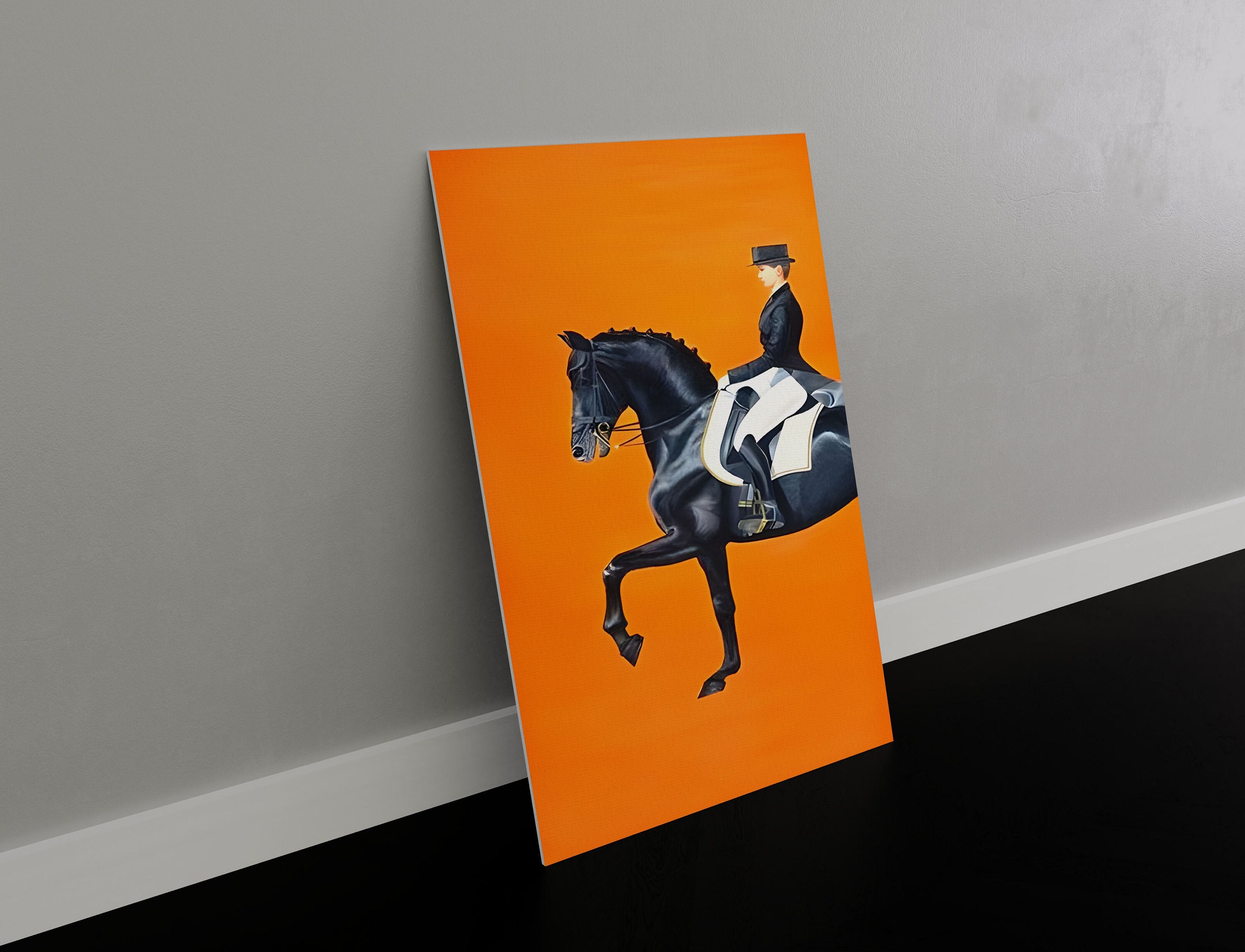 Framed Canvas Art (Gold Floating Frame) - Orange Hermes Bags by SKMOD ( Fashion > Fashion Brands > Hermès art) - 26x18 in