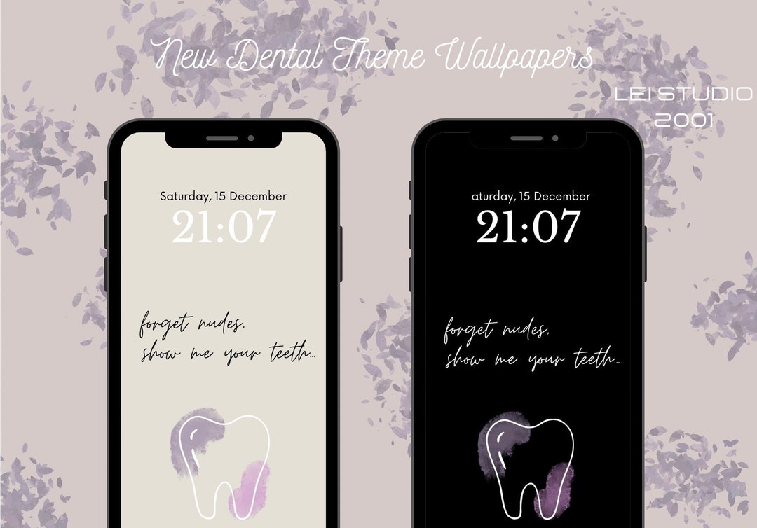 Dental iPhone Wallpaper Teeth Wallpaper Tooth Funny Etsy