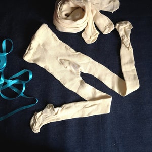 Vintage Tights Cotton Children&#39;sTights Cream Color Tights New Made 1990s Various Sizes