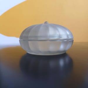 Vintage Small Glass Box, White Frosted Glass, Jewelry Organizer