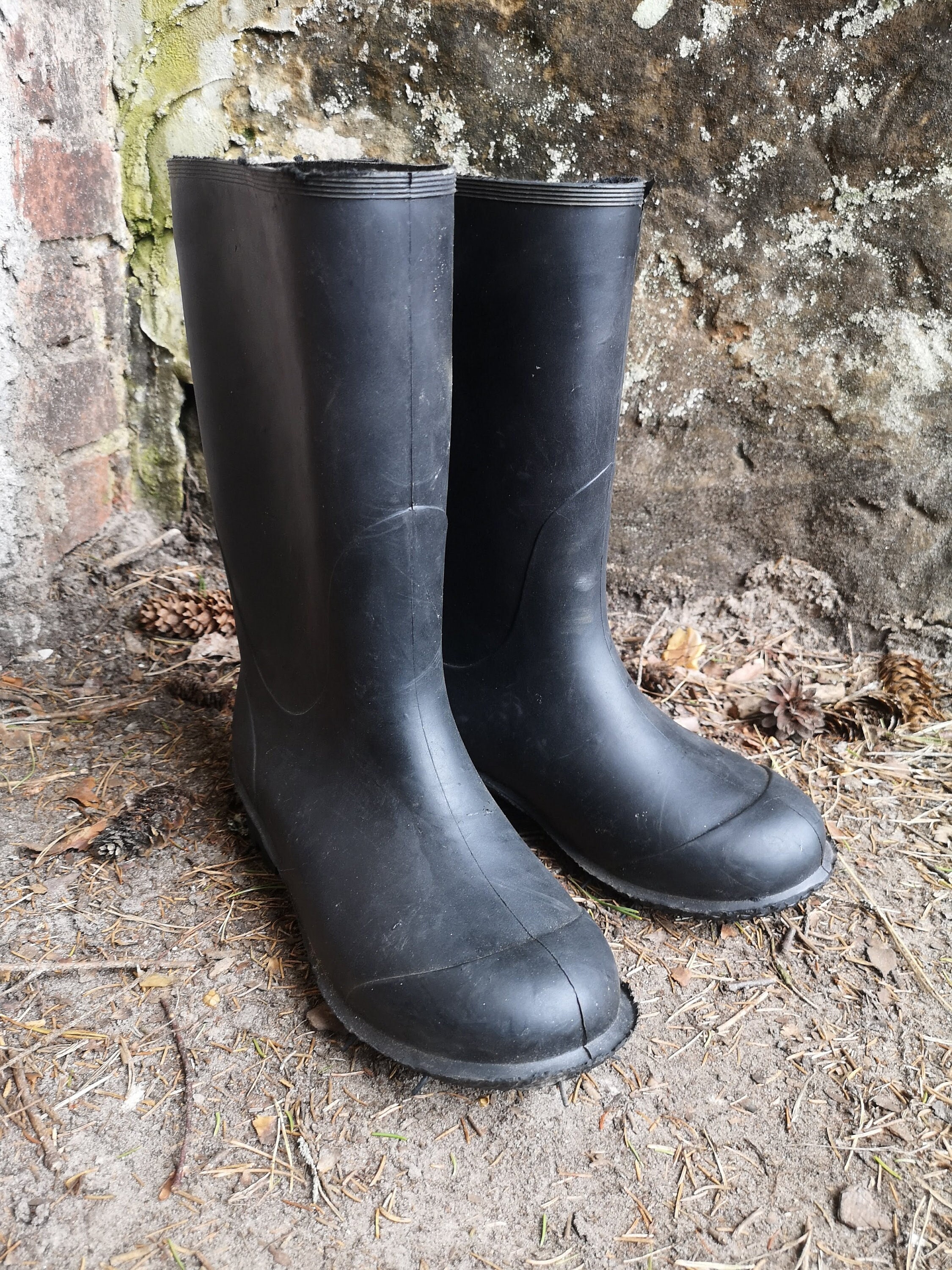 Vintage Soviet Black Rubber Boots Unisex Boots Rain Boots Vintage Soviet Black Rubber Boots Unisex Boots Rain Boots