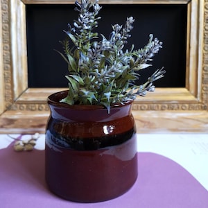 Vintage Brown Ceramic Vase – Small Rustic Vase – Home Decor – Housewarming Gift