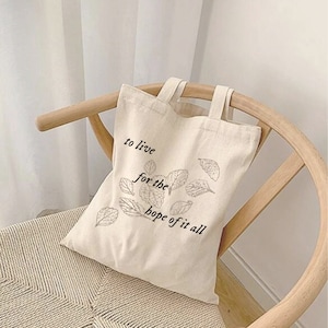 August Cotton Canvas Tote Bag, Folklore Tote Bag, Eras, Swiftie, August Tote, To Live For The Hope Of It All