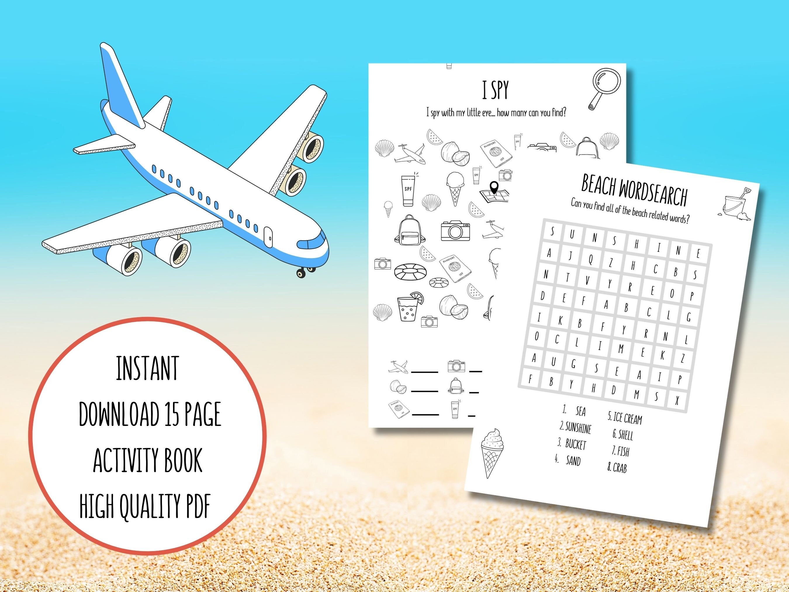 Printable Airplane Activities, Plane Activities for Kids, Travel