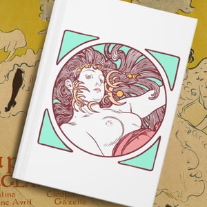 Diario Art Nouveau, libro de Alphonse Mucha, diario de tapa dura para estudiantes de arte, útiles escolares de arte, regalo para artista