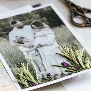 Embroidered family photo | Custom Family Portrait | Nursery photo wall art | Baby shower gift | Gift for new moms | Mother&#39;s Day Photo Gift