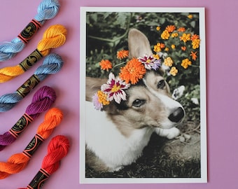 Embroidered Pet Portrait Bereavement Gift | Pet memorial gift for best friend