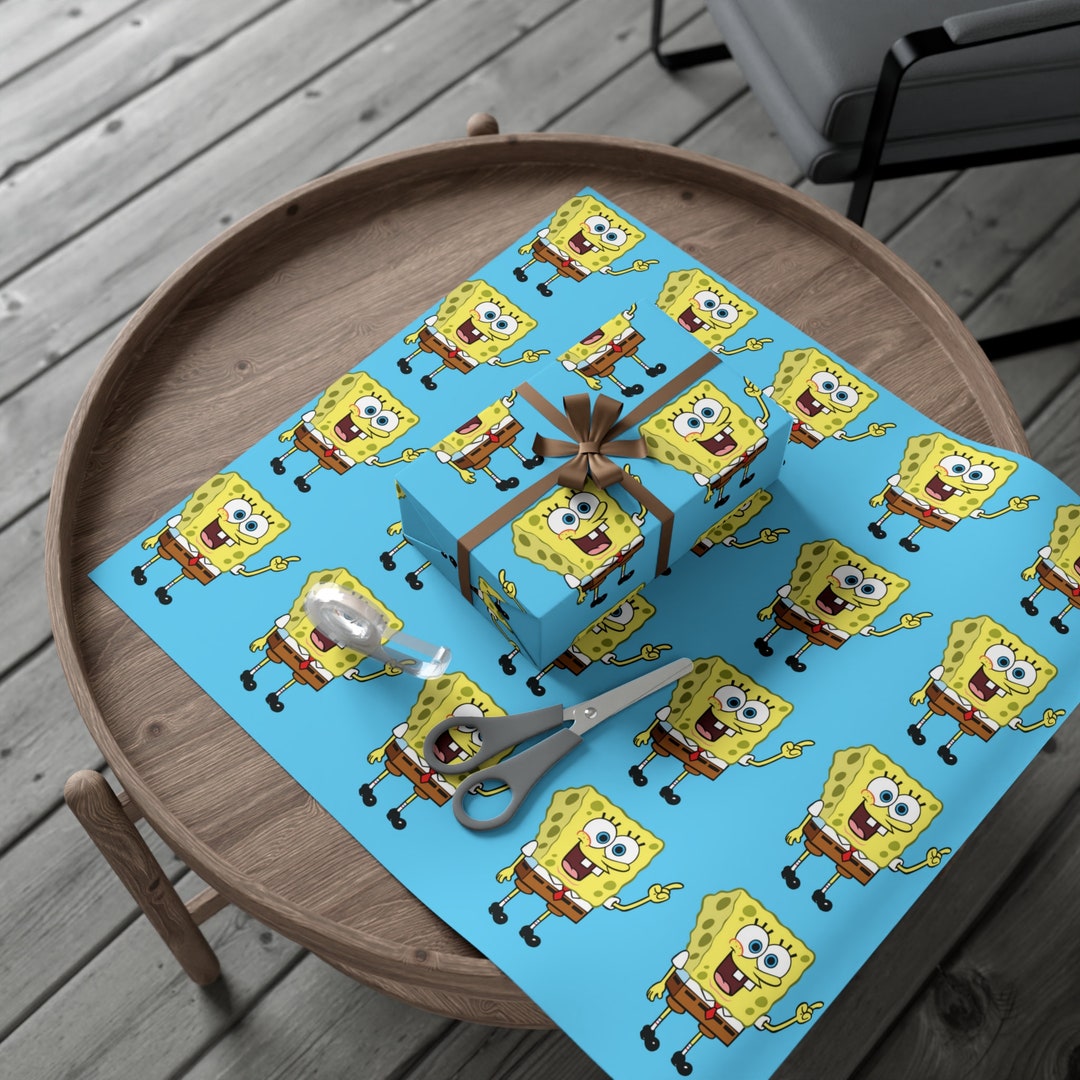Spongebob Gift Wrap L Spongebob Wrapping Paper L Spongebob Etsy
