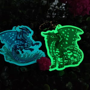 Glow-in-the-Dark SeaWing Keychains – Tsunami & Turtle | 2.5&quot; Acrylic LIMITED QUANTITY