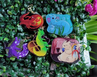 Rain World Slugcat Keychain: Double-Sided Acrylic Charm