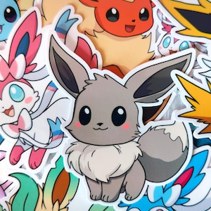 Eeveelutions Stickers – 2&quot; or 3&quot; Vinyl | Eevee, Vaporeon, Jolteon, Flareon, Espeon, Umbreon, Leafeon, Glaceon, Sylveon