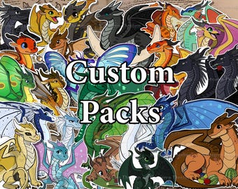 Wings of Fire Dragon Custom Stickers pack – Darkstalker, Glory, Moon, Peril, Tsunami & More – Waterproof Vinyl