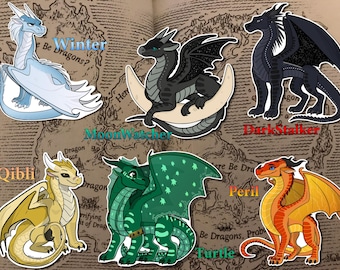 Wings of Fire Dragon Vinyl Sticker Pack: Arc 2 Characters