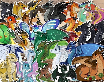 Wings of Fire Dragon Stickers – Darkstalker, Glory, Moon, Peril, Tsunami & More – Waterproof Vinyl
