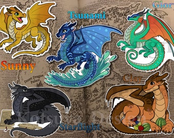 Vingar av Eld-klistermärken: Arc 1 Dragonets - Vinyl Laptopklistermärken