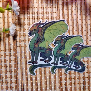Wings of Fire Sundew Sticker: LeafWing Dragon Vinyl Decal image 2