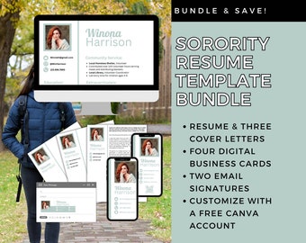 Sorority Resume, Rush resume, Alpha Kappa Alpha sorority, Sorority resume template, Canva resume template, Recruitment resume, Cover letter